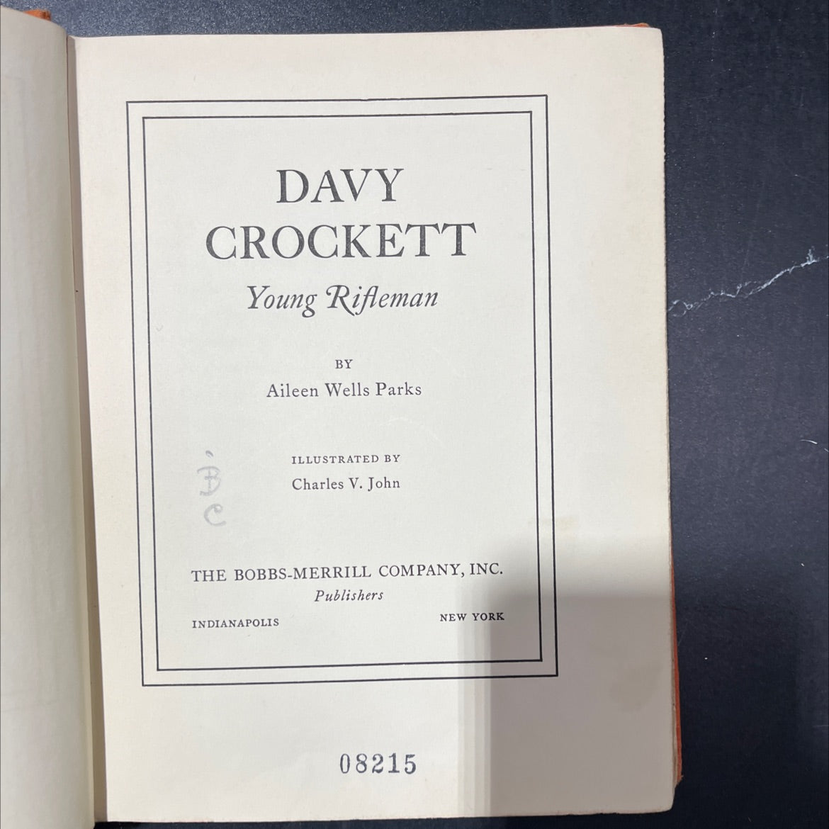 davy crockett young rifleman book, by Aileen Wells Parks, 1949 Hardcover image 2