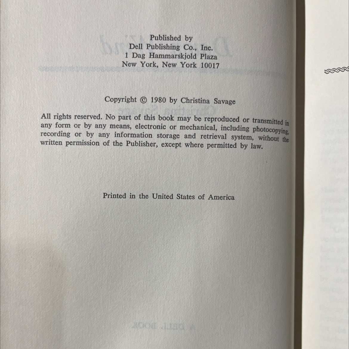 dawn wind book, by christina savage, 1980 Hardcover image 3