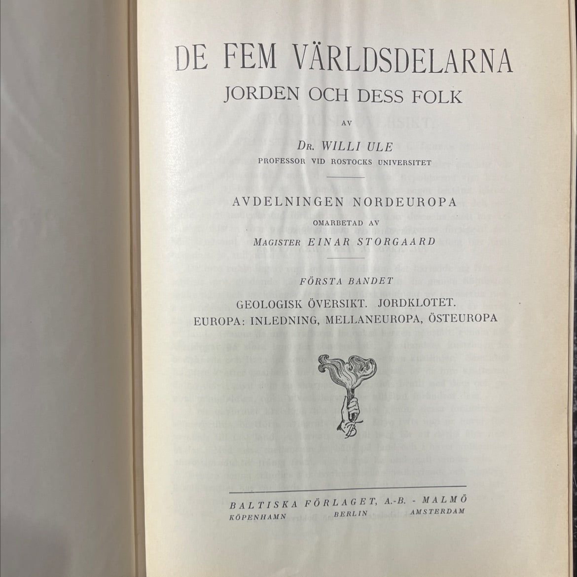 de fem världsdelarna jorden och dess folk book, by dr. willi ule, 1929 Leather image 2