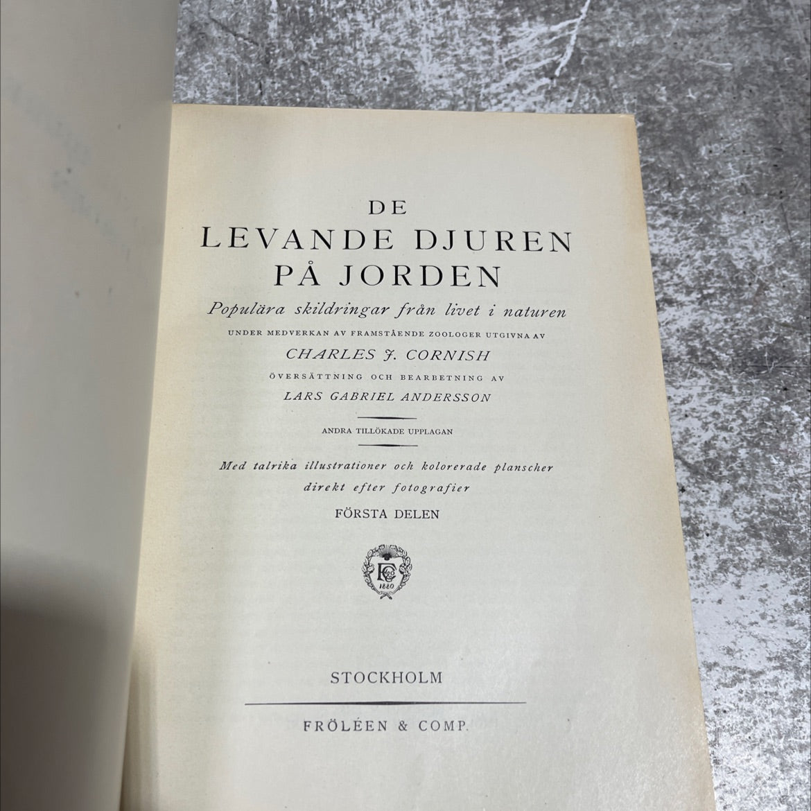 de levande djuren på jorden populära skildringar från livet i naturen book, by charles j. cornish, 1925 Hardcover image 2