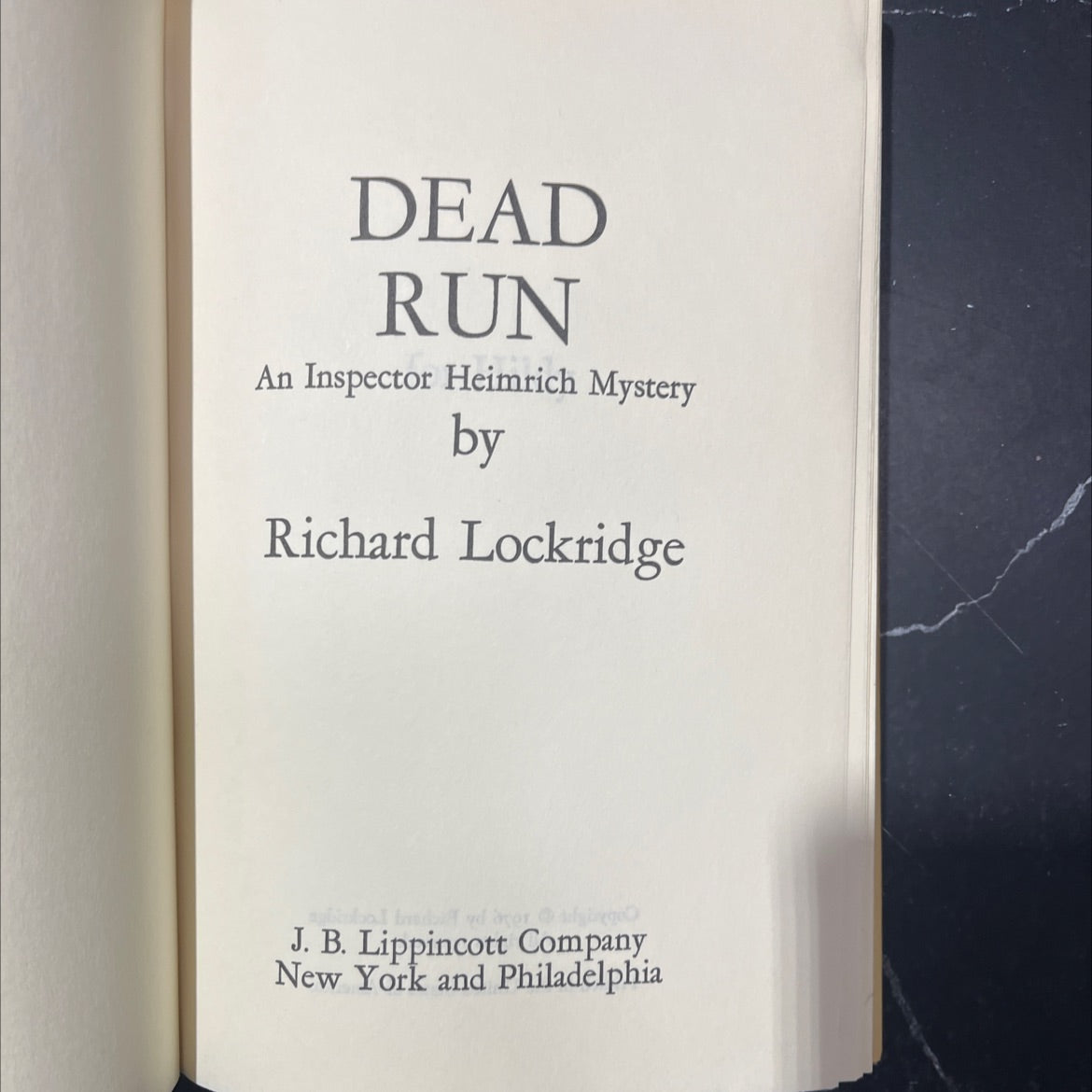 dead run book, by Richard Lockridge, 1976 Hardcover image 2