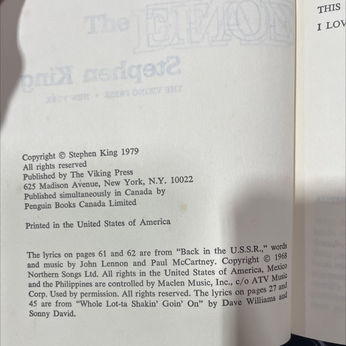deadzone book, by Stephen King, 1979 Hardcover image 3