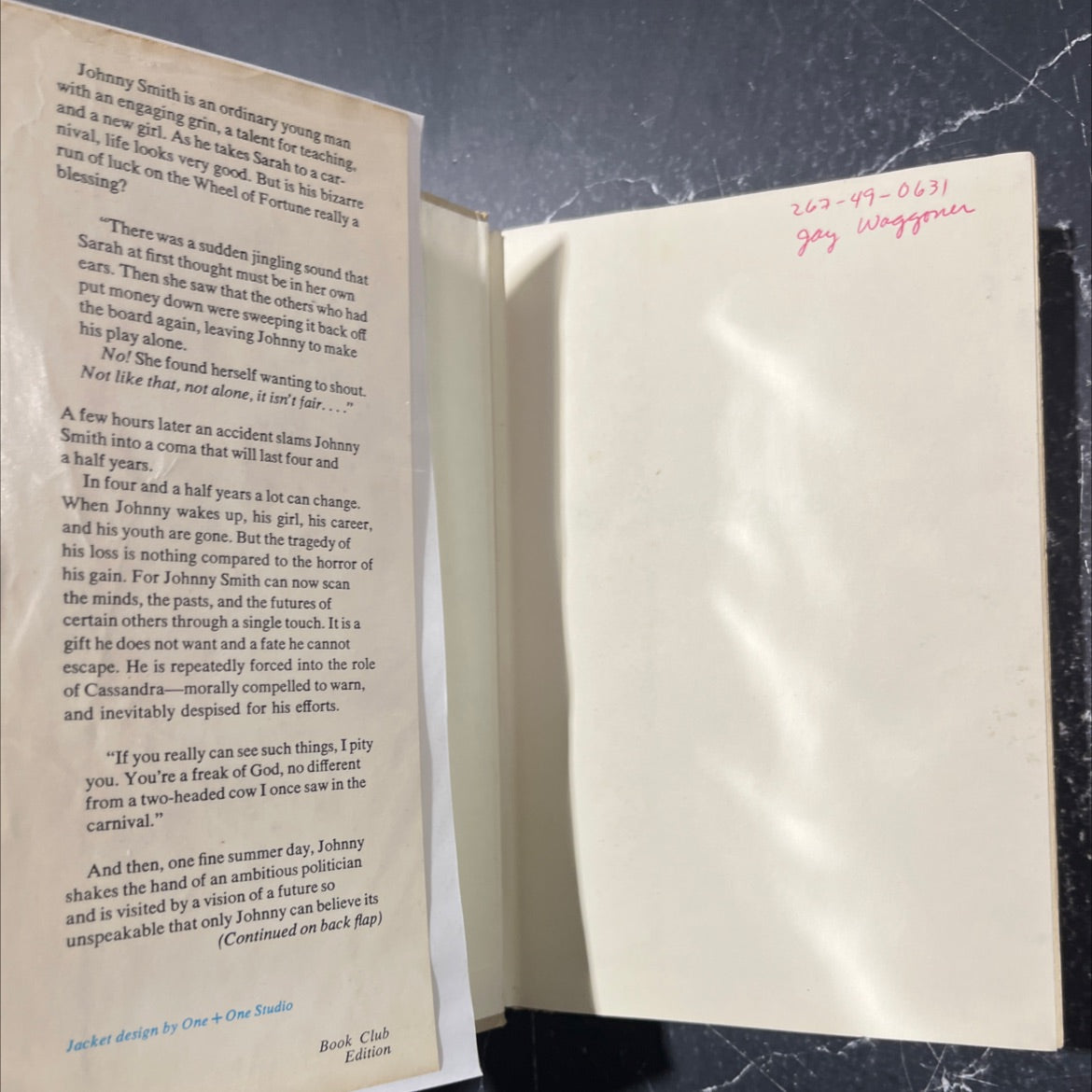 deadzone book, by Stephen King, 2001 Hardcover image 4