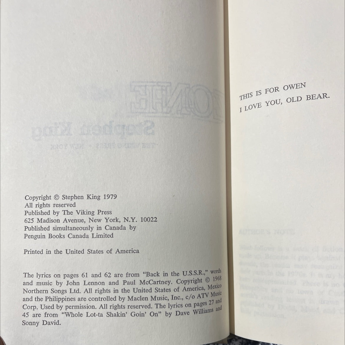 deadzone book, by Stephen King, 2001 Hardcover image 3