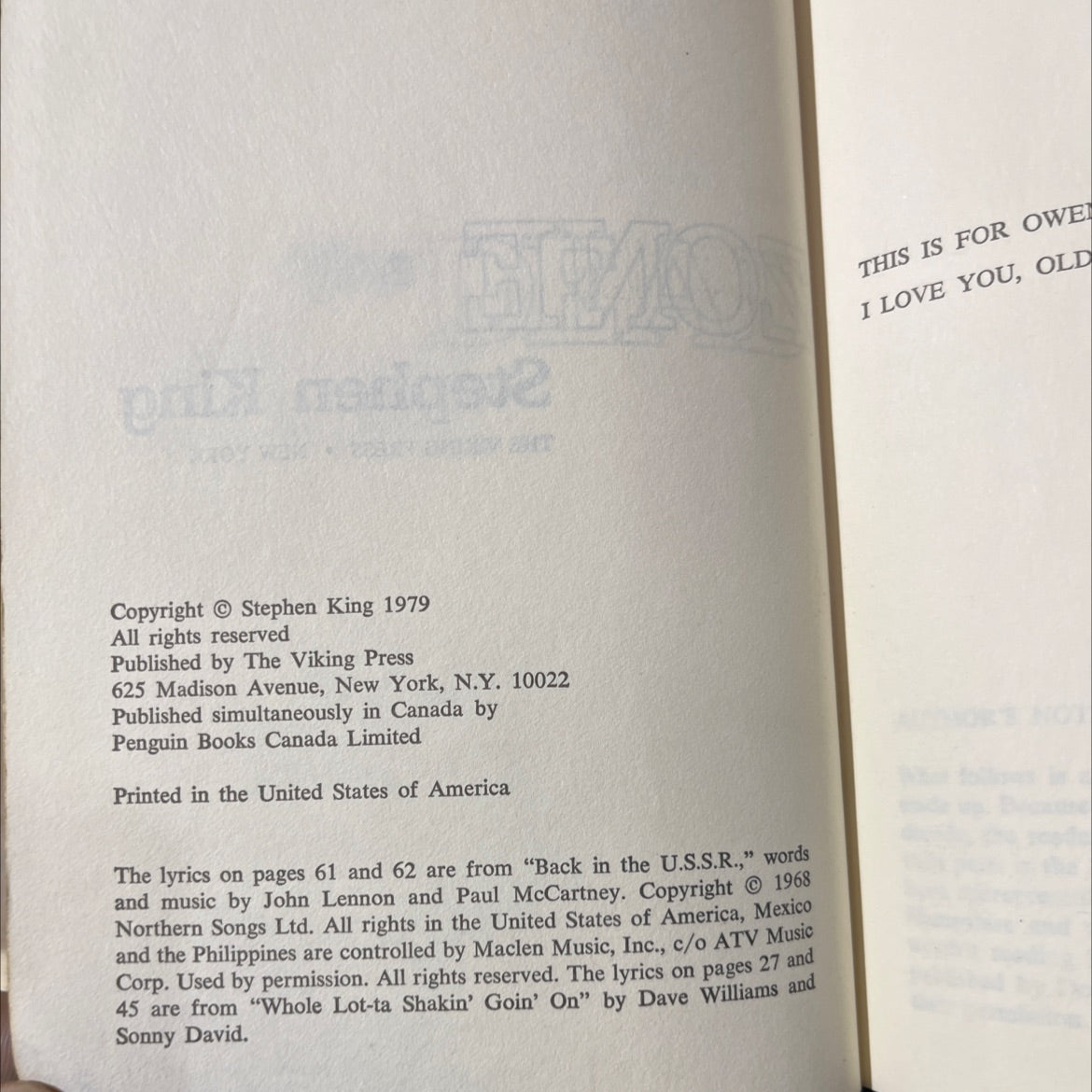 deadzone book, by Stephen King, 2001 Hardcover image 3