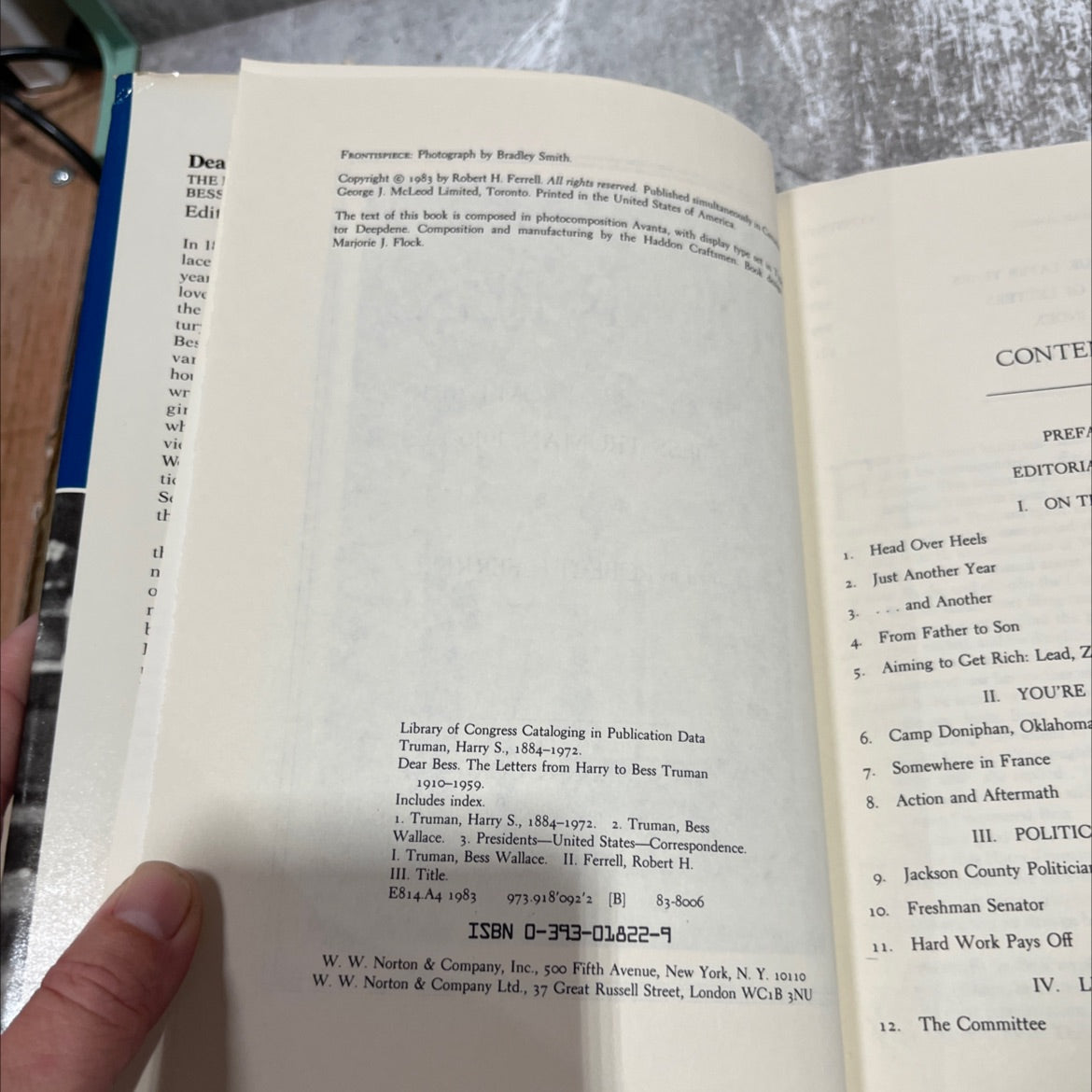dear bess the letters from harry to bess truman 1910-1959 book, by Robert H. Ferrell, 1983 Hardcover image 3