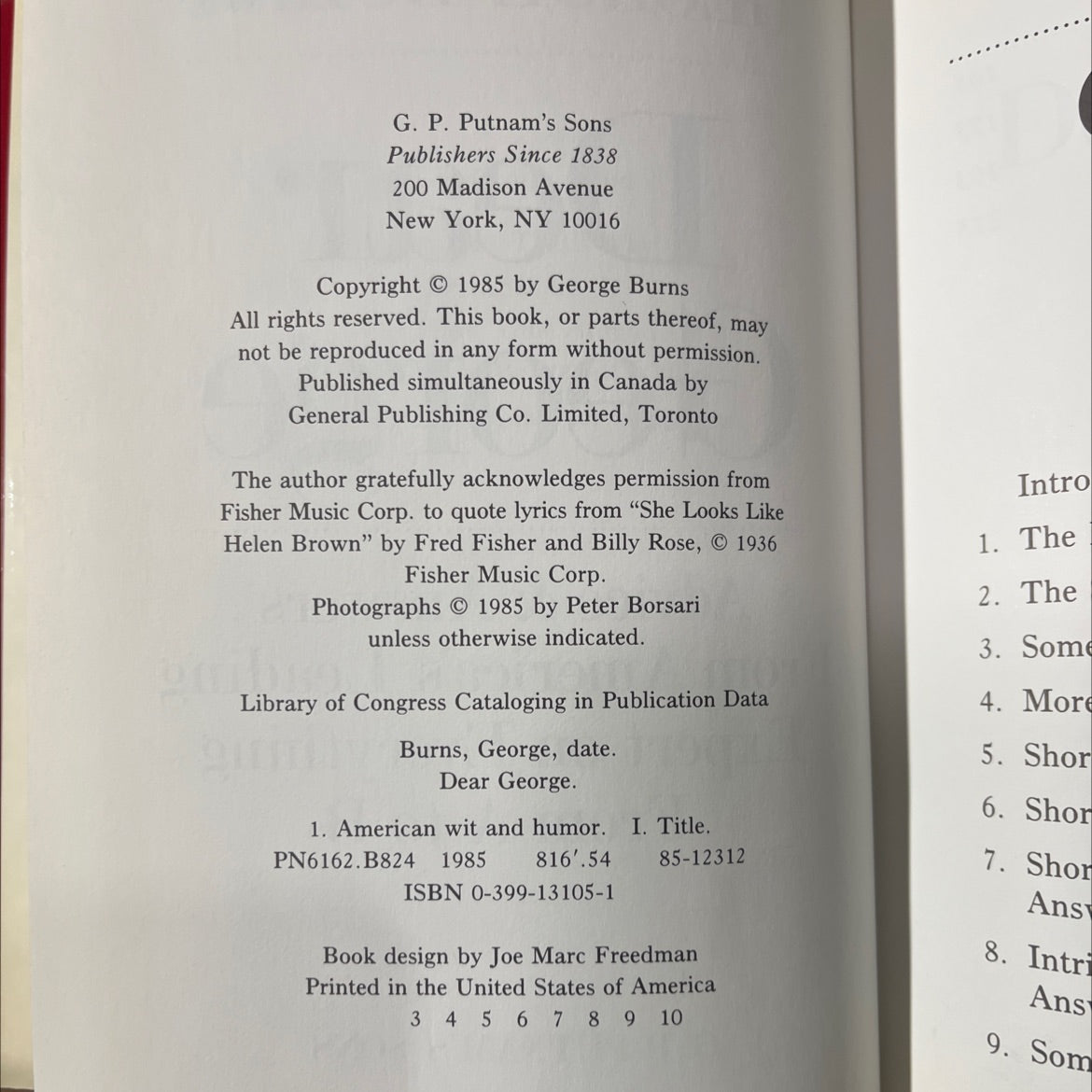 SIGNED dear george book, by george burns, 1985 Hardcover image 3