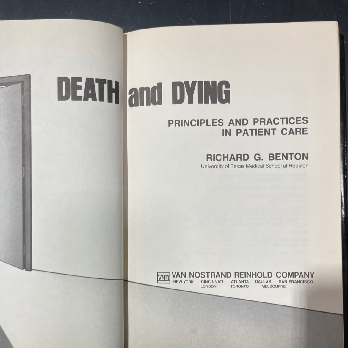 SIGNED death and dying principles and practices in patient care book, by richard g. benton, 1978 Hardcover image 2