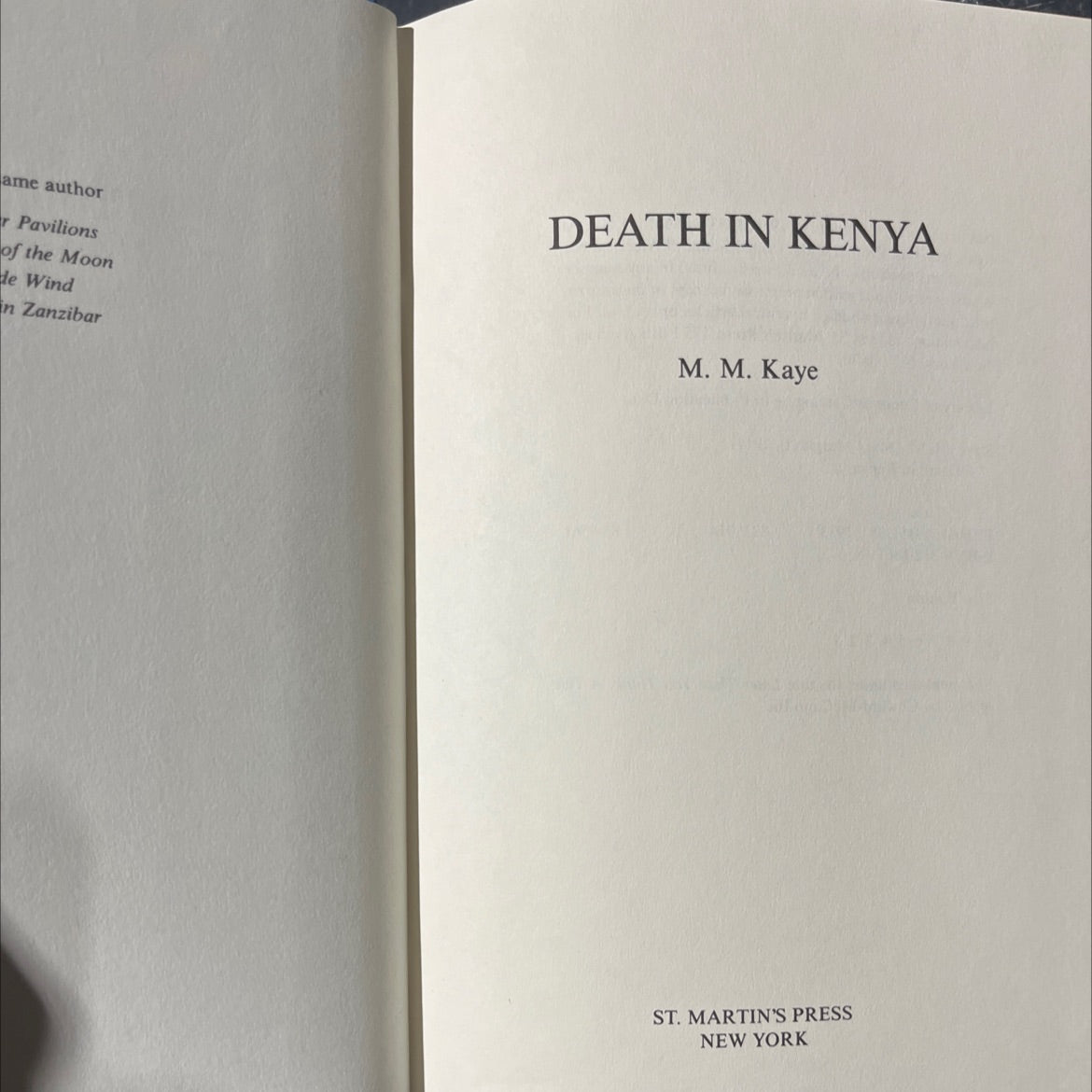 death in kenya book, by M. M. Kaye, 1983 Hardcover image 2