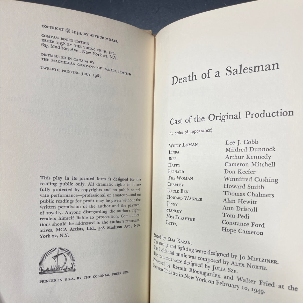 death of a salesman book, by arthur miller, 1949 Hardcover image 3
