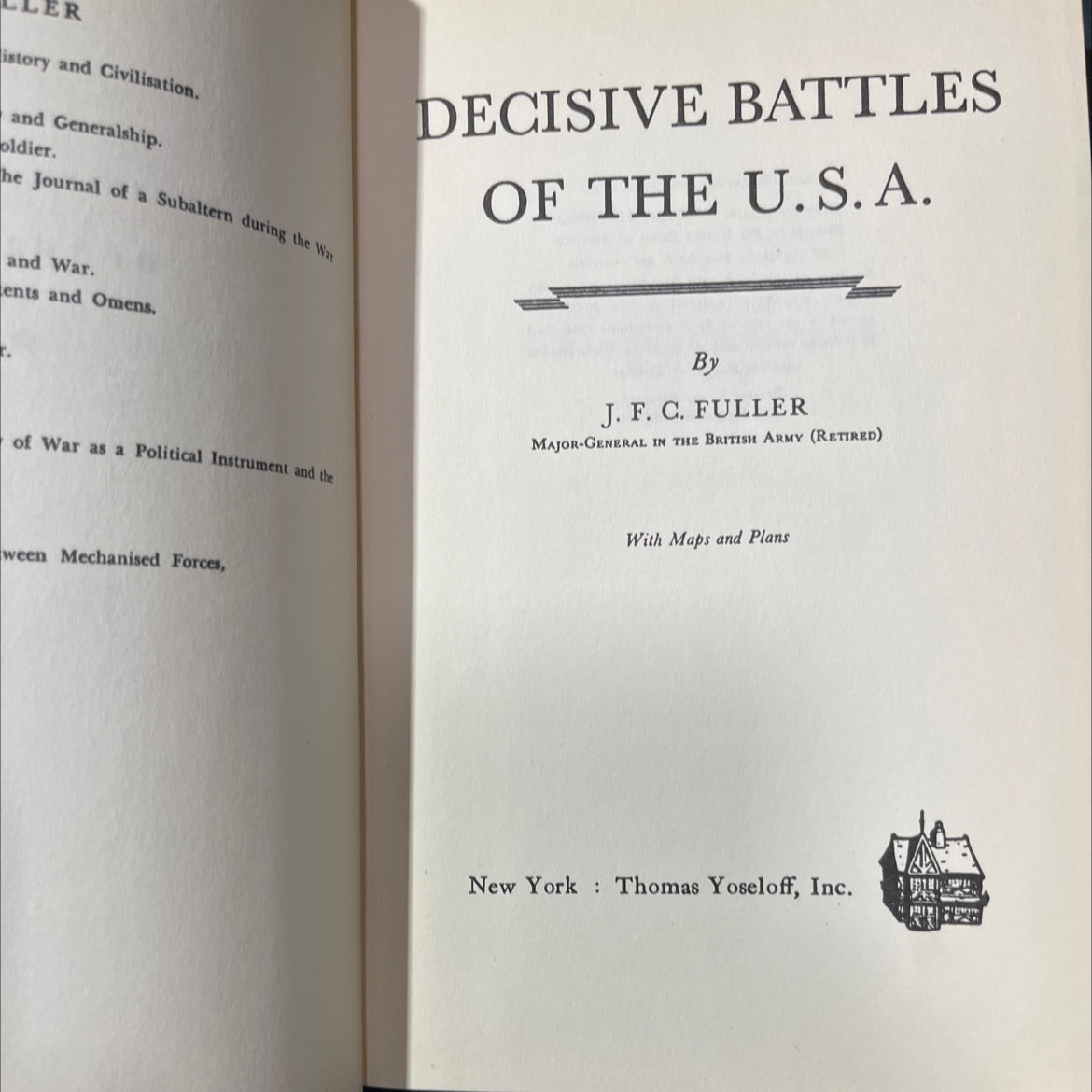 decisive battles of the u.s.a. book, by j. f. c. fuller, 1942 Hardcover image 2