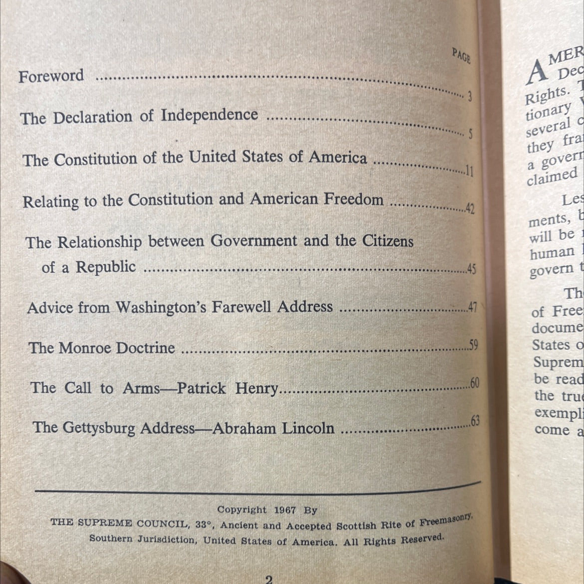 declaration of independence and constitution book, by unknown, 1967 Hardcover image 3