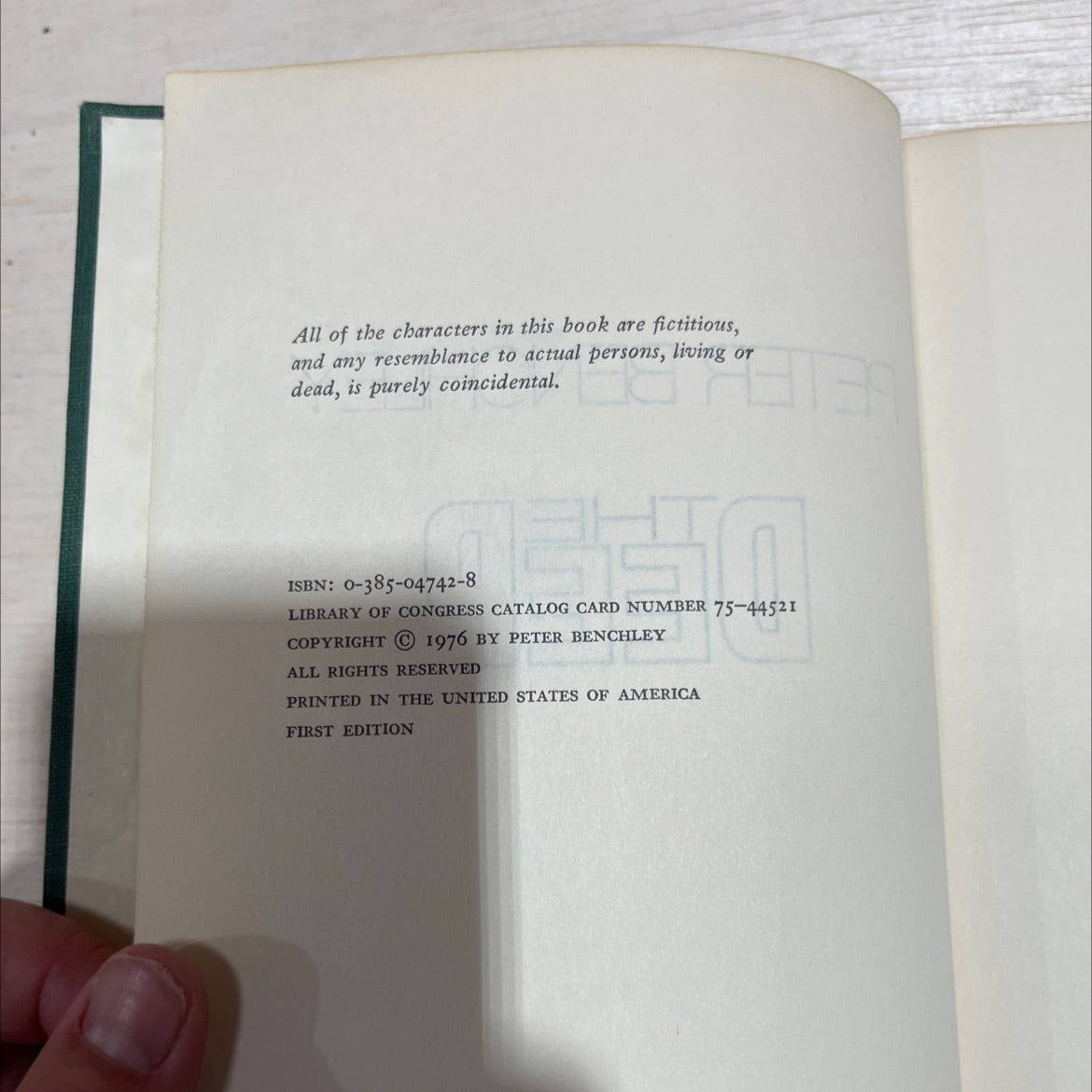 deep book, by peter benchley, 1976 Hardcover image 3