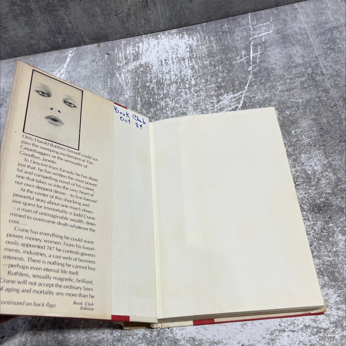 descent from xanadu book, by harold robbins, 1984 Hardcover image 4
