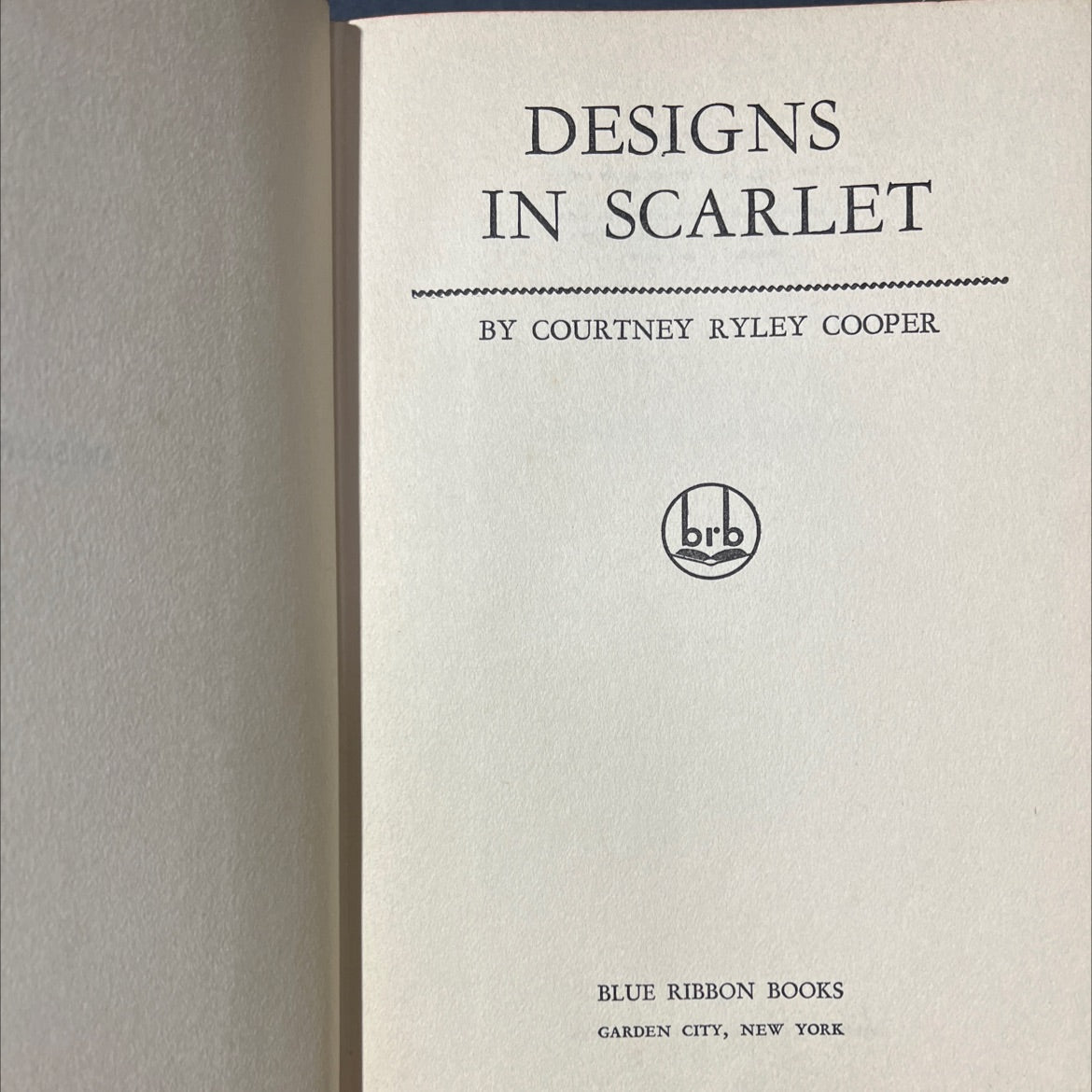 designs in scarlet book, by courtney ryley cooper, 1942 Hardcover image 2