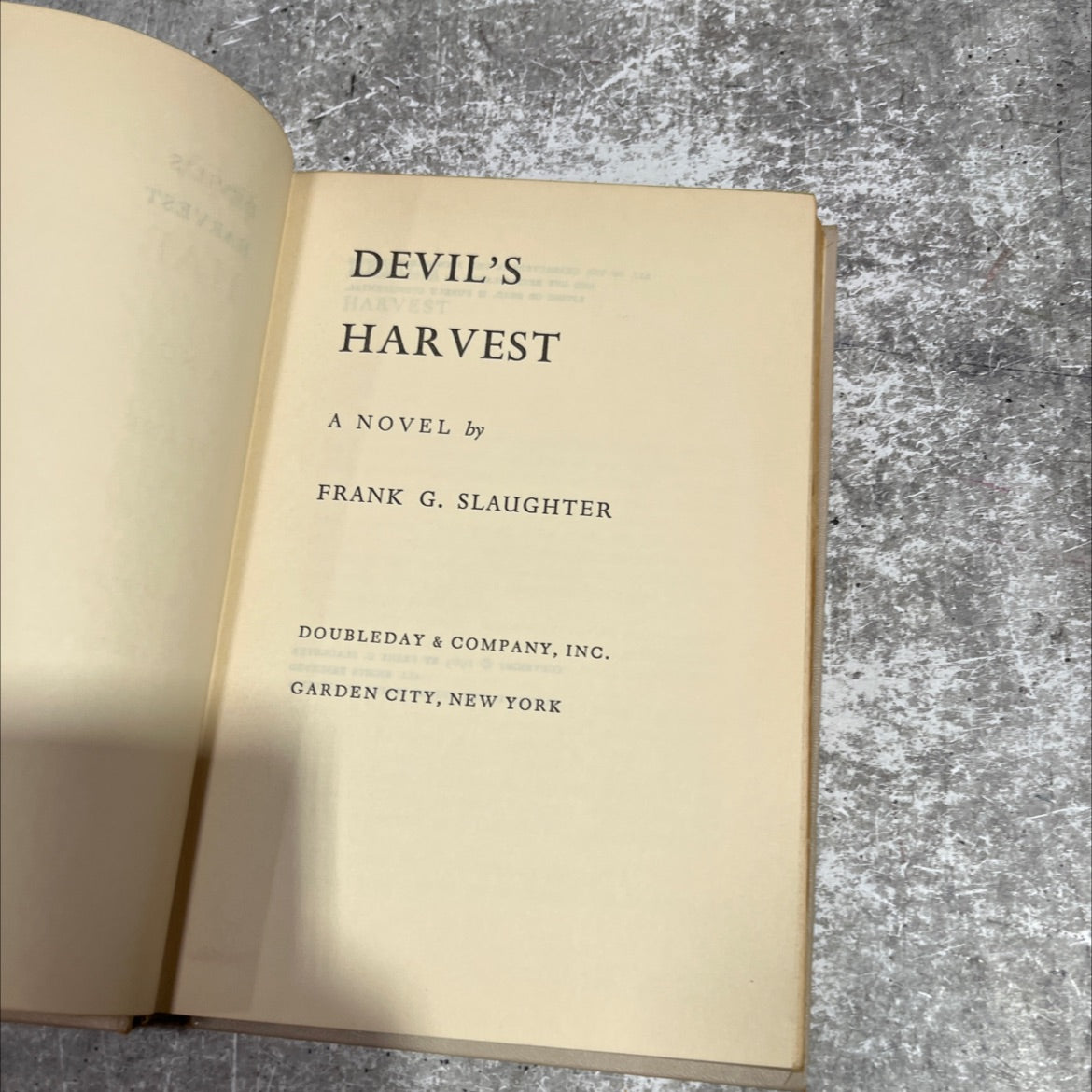 devil's harvest book, by frank g. slaughter, 1963 Hardcover image 2
