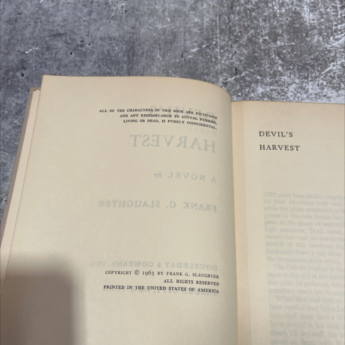 devil's harvest book, by frank g. slaughter, 1963 Hardcover image 3