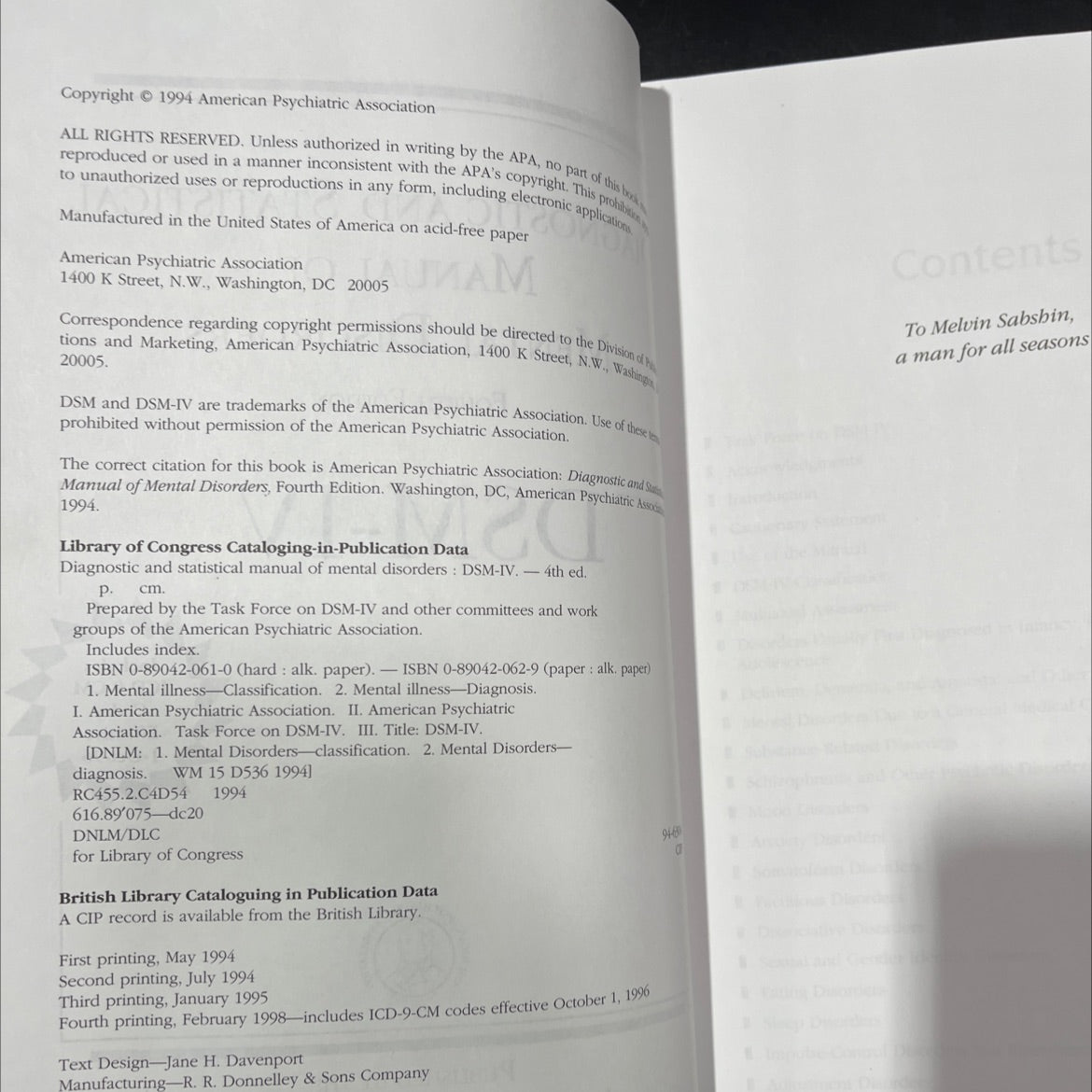 diagnostic and statistical manual of mental disorders fourth edition book, by American Psychiatric Association, 1994 image 3