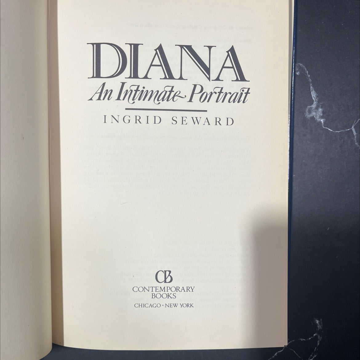 diana: an intimate portrait book, by ingrid seward, 1988 Hardcover image 2