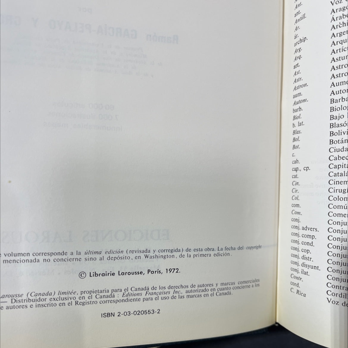dictionary encyclopedic of all knowledge small larousse book, by ramón garcía-pelayo y gross, 1972 Hardcover image 3