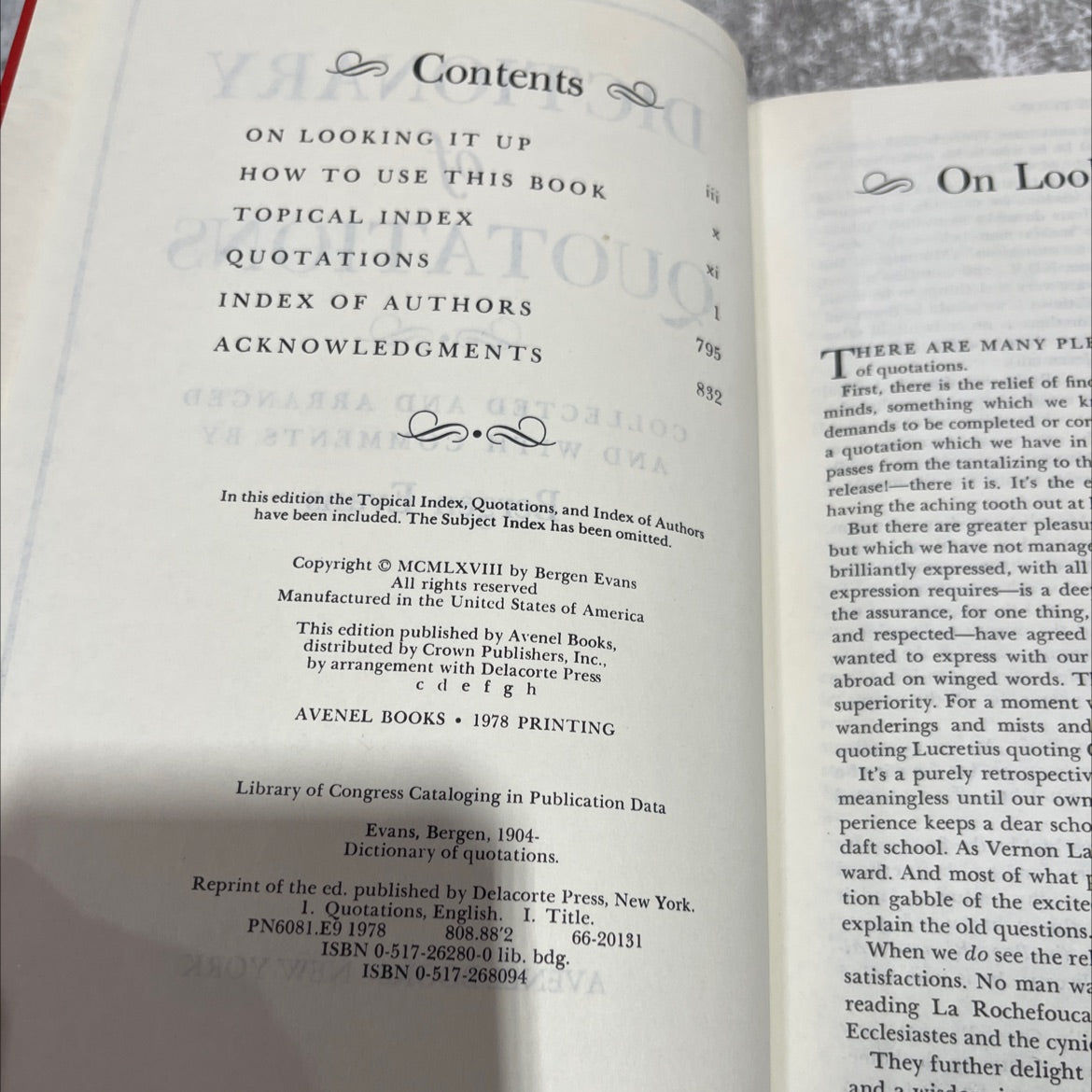 dictionary moor of quotations collected and arranged and with comments by bergen evans book, by Bergen Evans, 1978 image 3