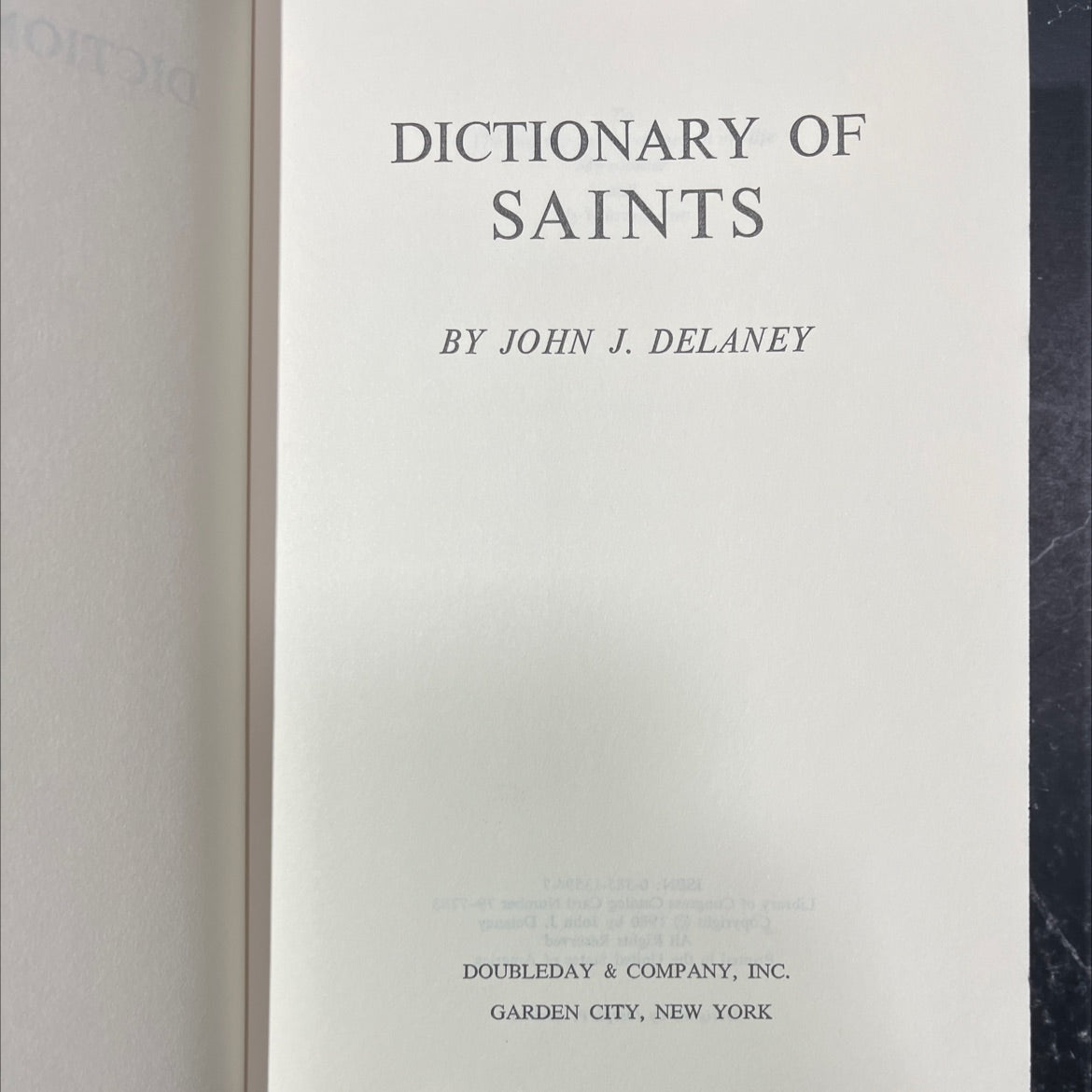 dictionary of saints book, by John J. Delaney, 1980 Hardcover image 2