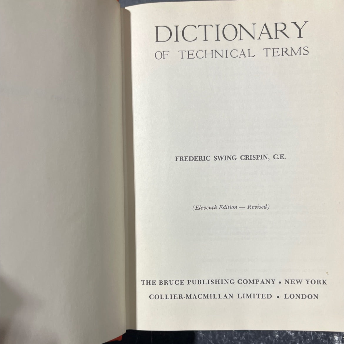 dictionary of technical terms book, by frederic swing crispin, 1970 Hardcover image 2
