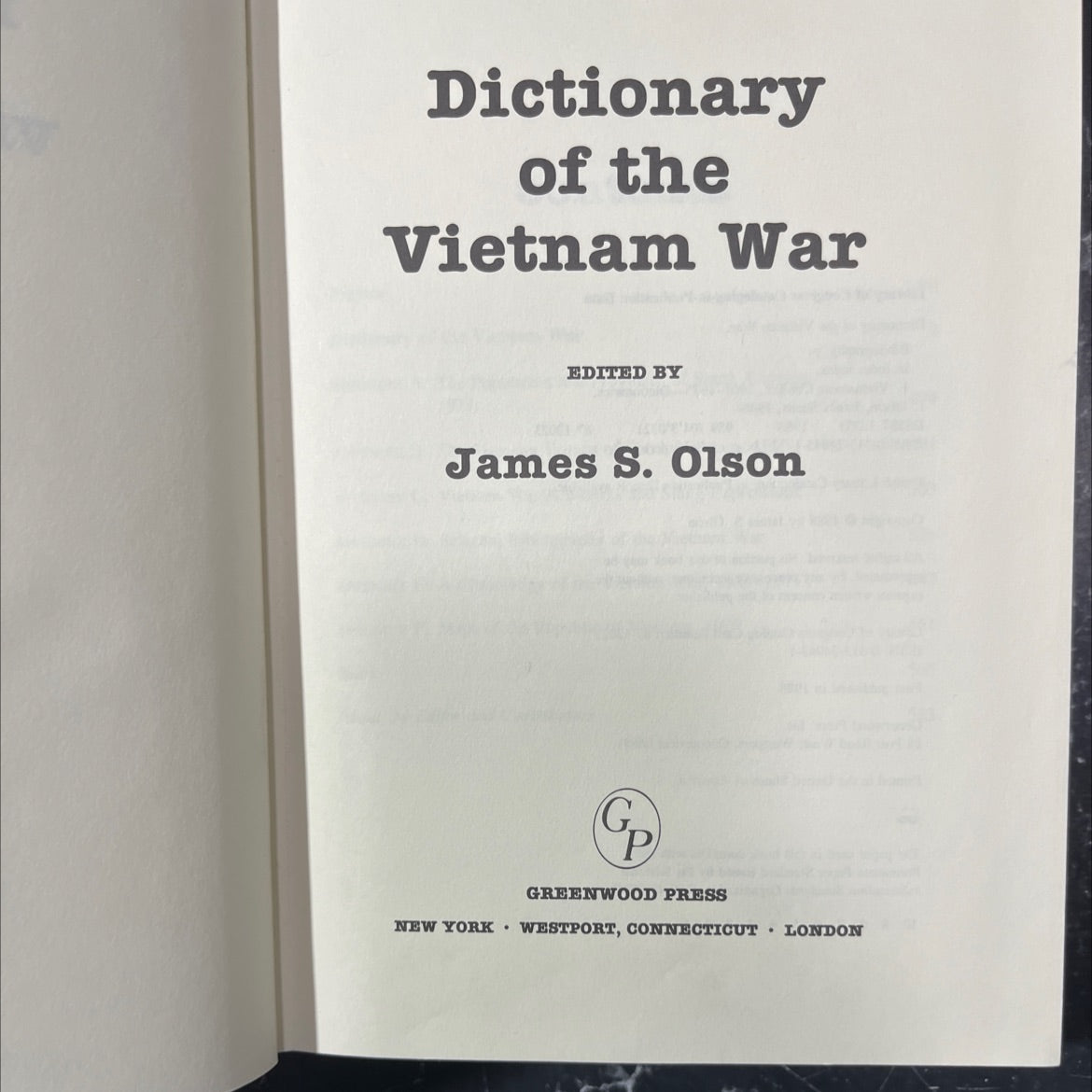 dictionary of the vietnam war book, by James S. Olson, 1988 Hardcover image 2