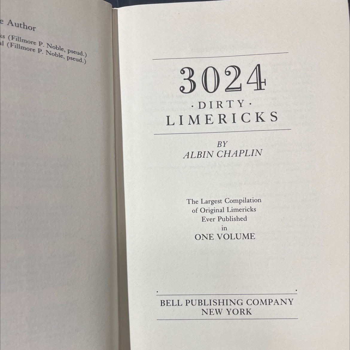 dirty limericks book, by Albin Chaplin, 1983 Hardcover image 2