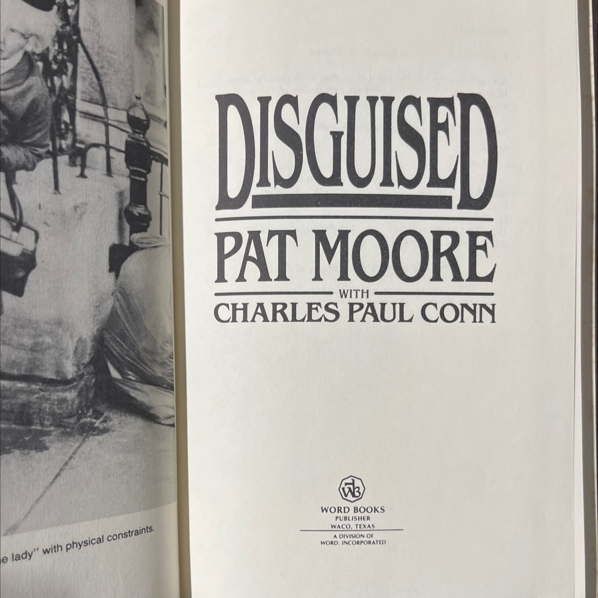 disguised! book, by pat moore, 1985 Hardcover image 2