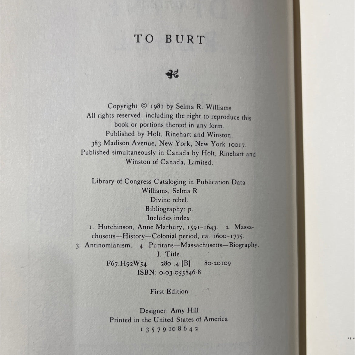 divine rebel book, by selma r. williams, 1981 Hardcover image 3