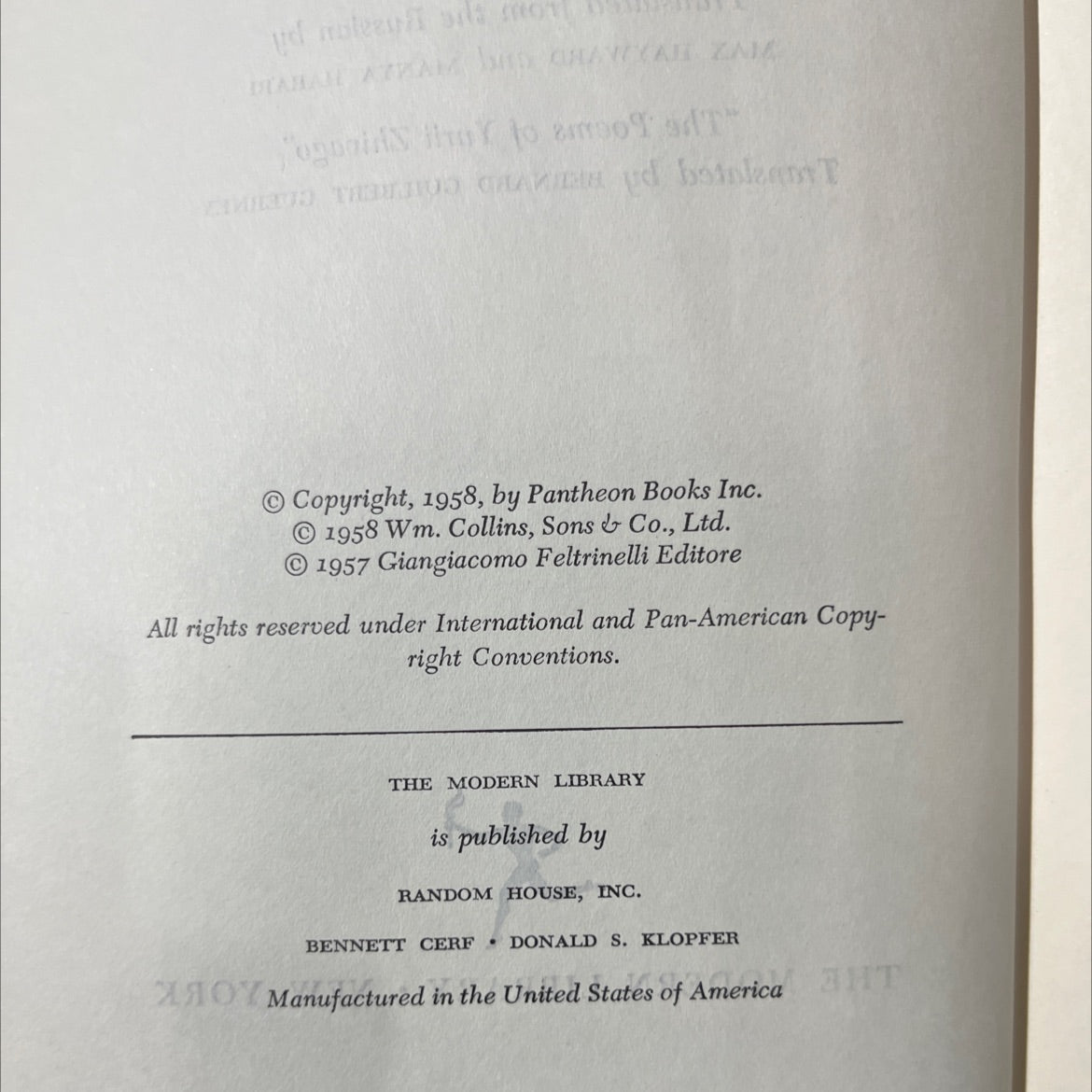 doctor zhivago book, by boris pasternak, 1958 Hardcover image 3