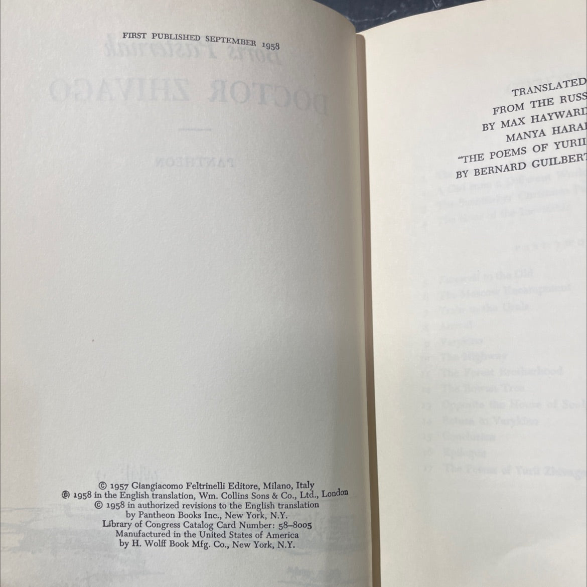 doctor zhivago book, by boris pasternak, 1958 Hardcover image 3