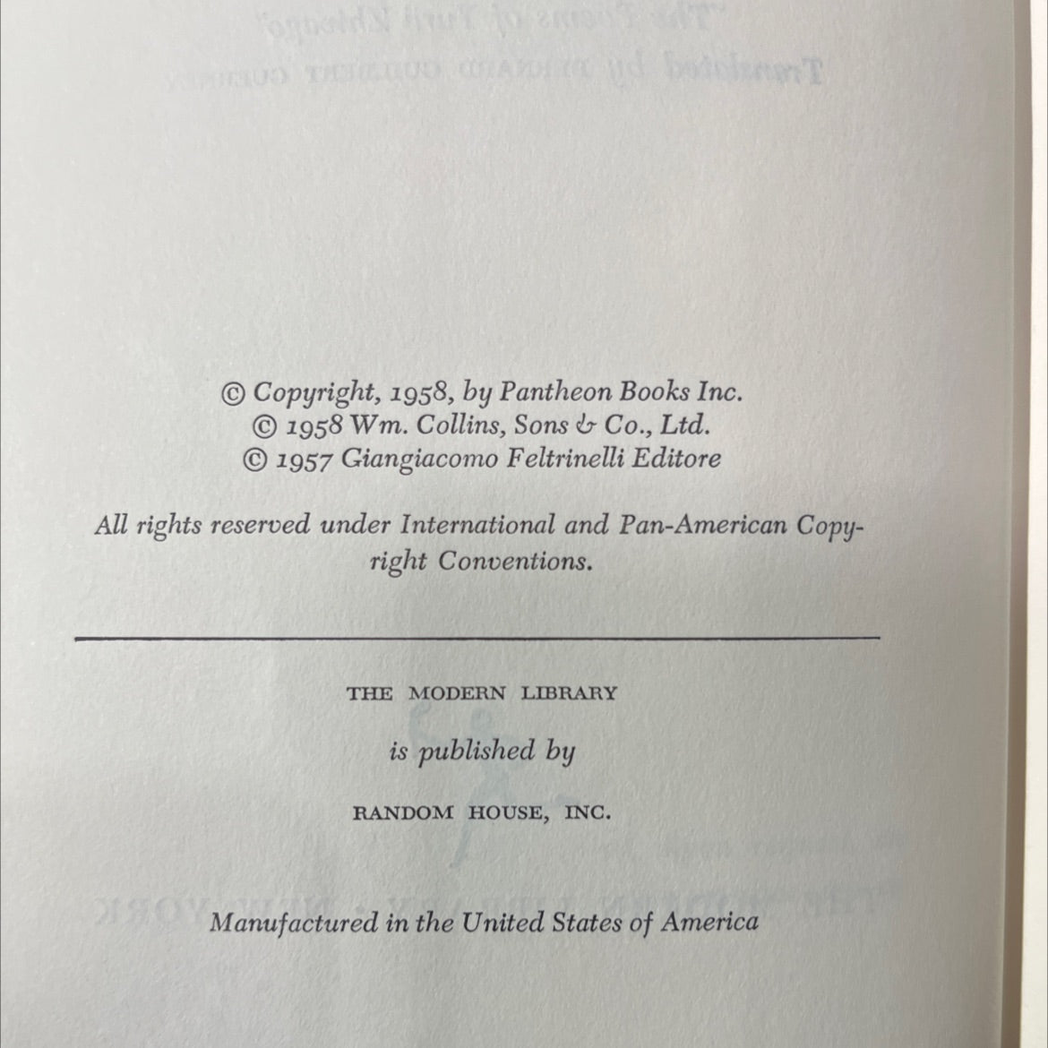 doctor zhivago book, by boris pasternak, 1958 Hardcover image 3