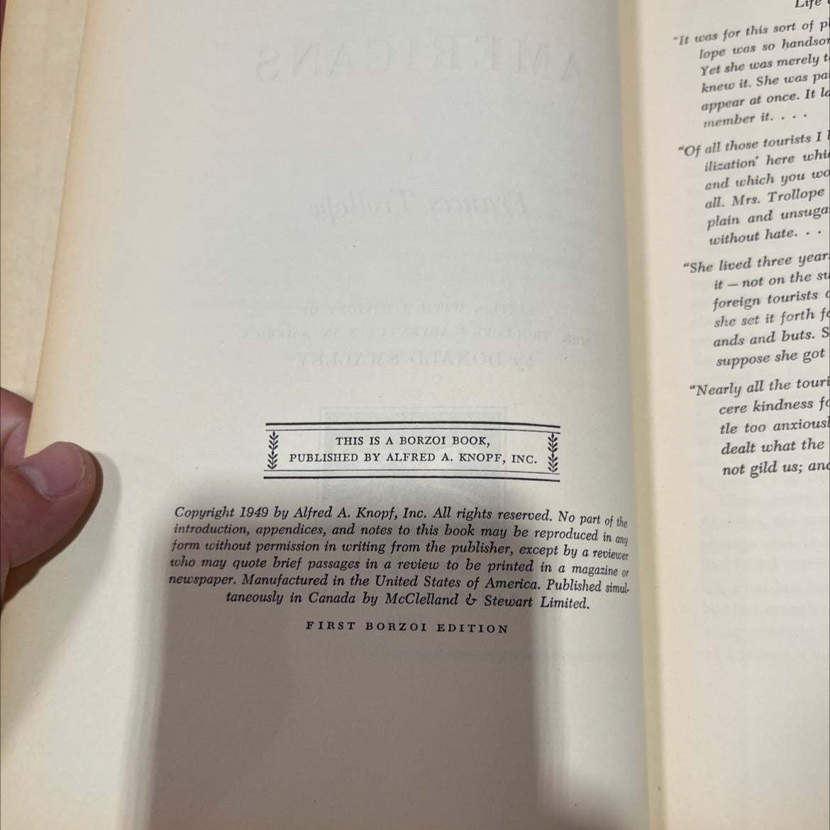 domestic manners of the americans book, by frances trollope, 1949 Hardcover image 3