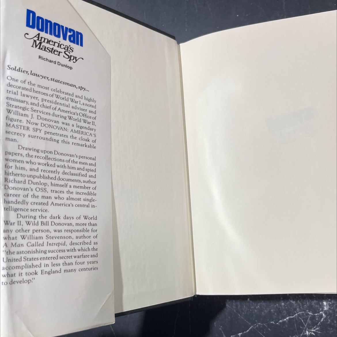 donovan, america's master spy book, by richard dunlop, 1982 Hardcover image 4