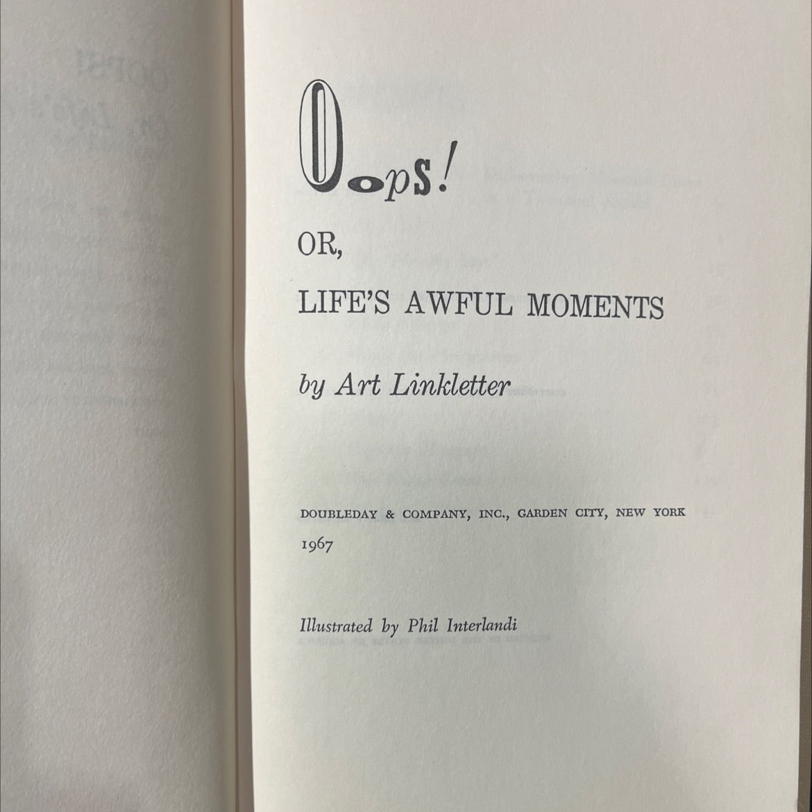 dops! or, life's awful moments book, by Art Linkletter, 1967 Hardcover image 2