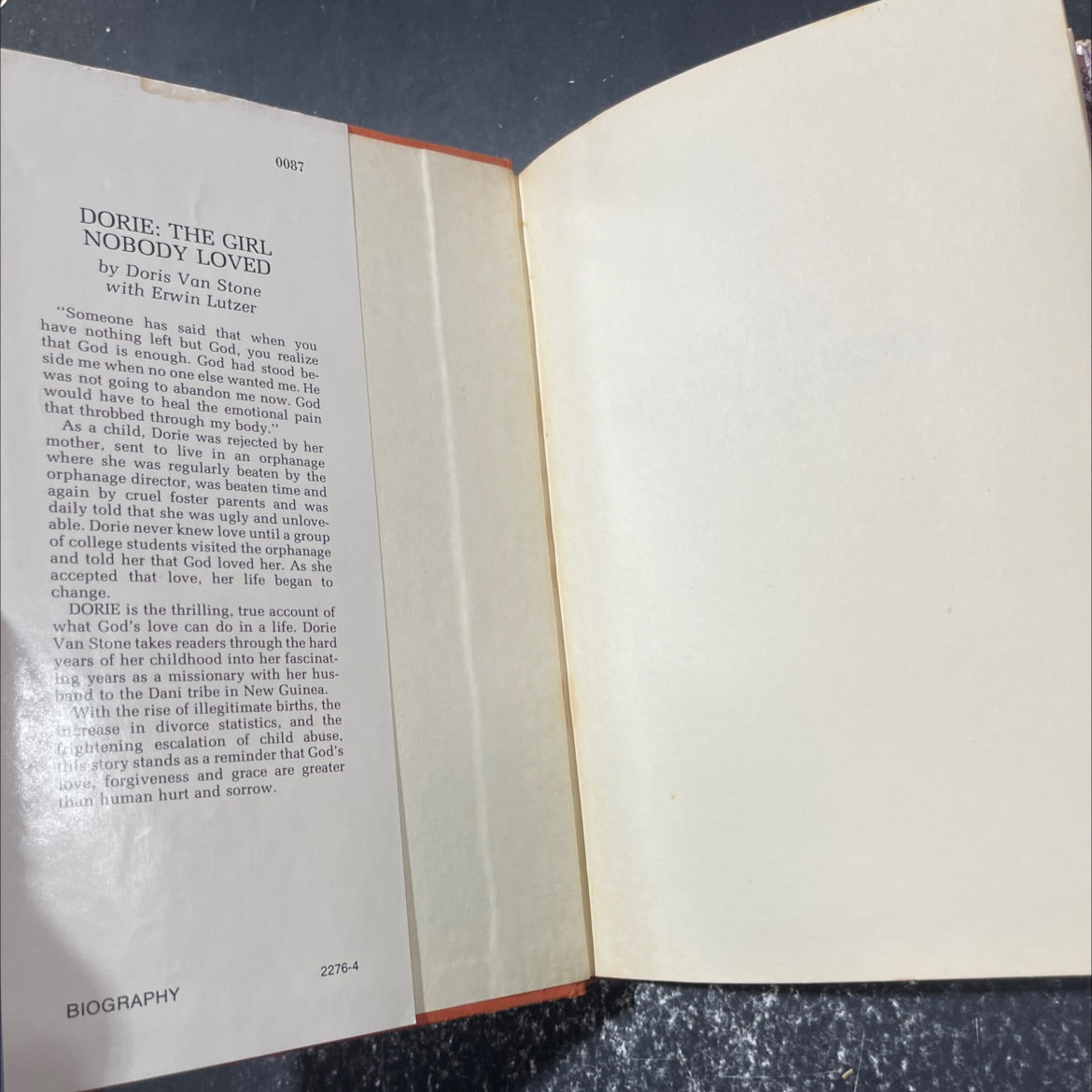 dorie: the girl nobody loved book, by doris van stone with erwin lutzer, 1979 Hardcover image 4