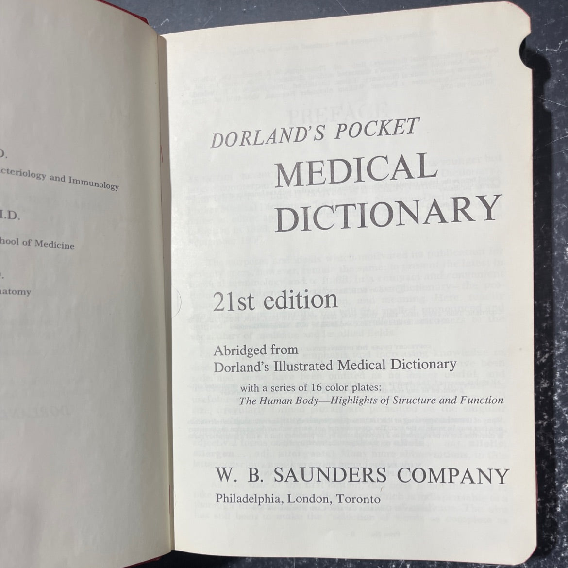 dorland's pocket medical dictionary book, by william alexander newman dorland, 1968 Hardcover image 2