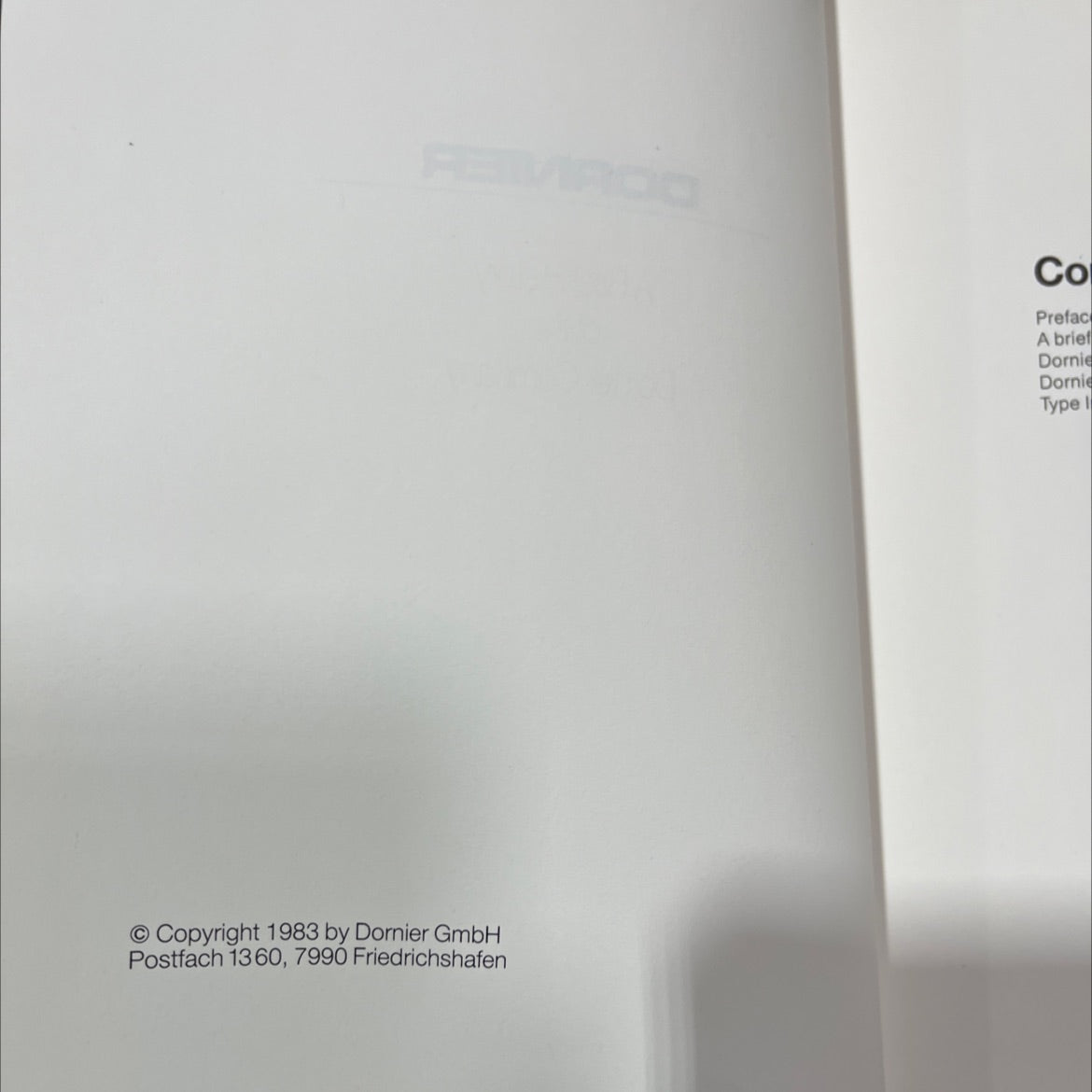 dorniers a brief history of the domier company book, by unknown, 1983 Hardcover image 3