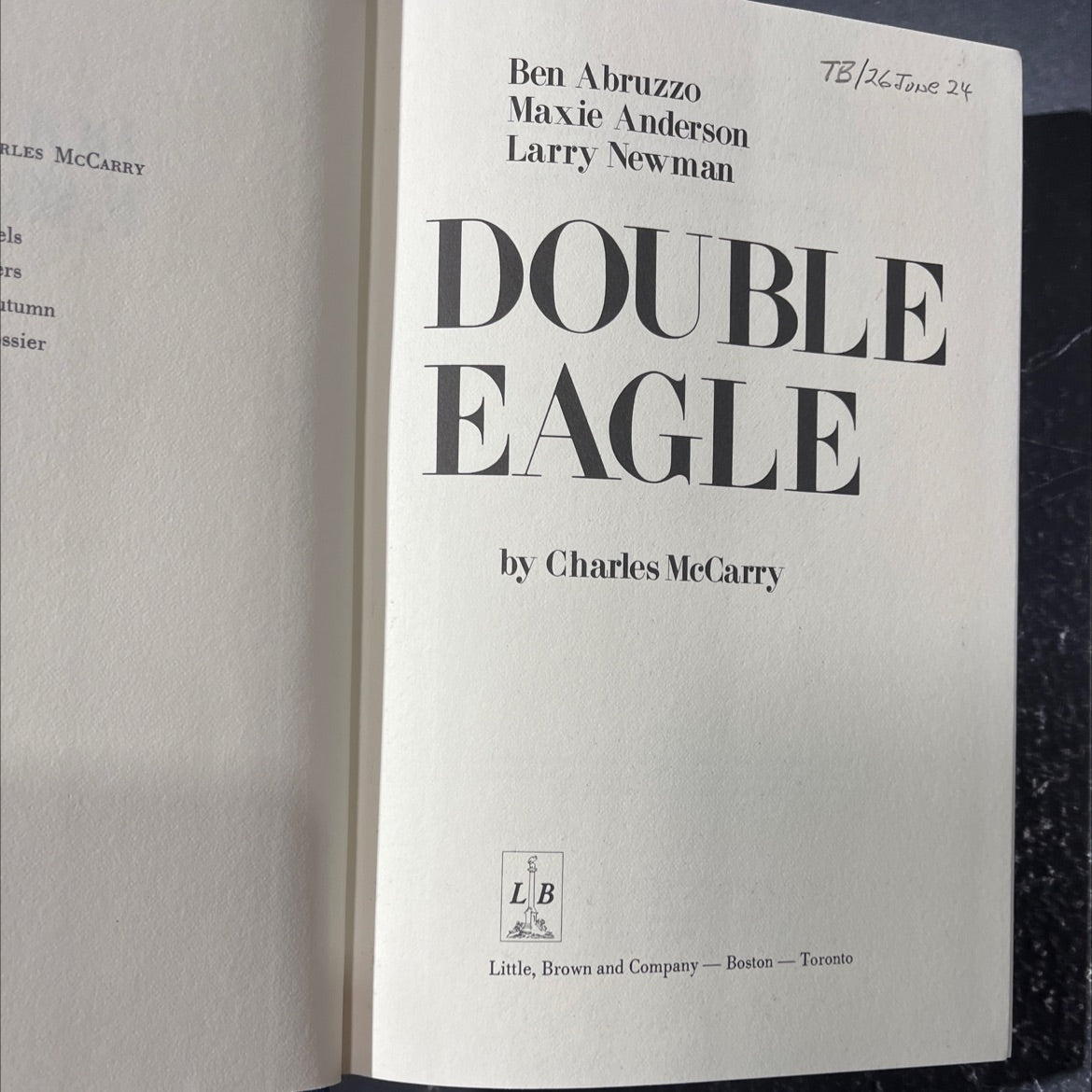 double eagle book, by charles mccarry, 1979 Hardcover image 2