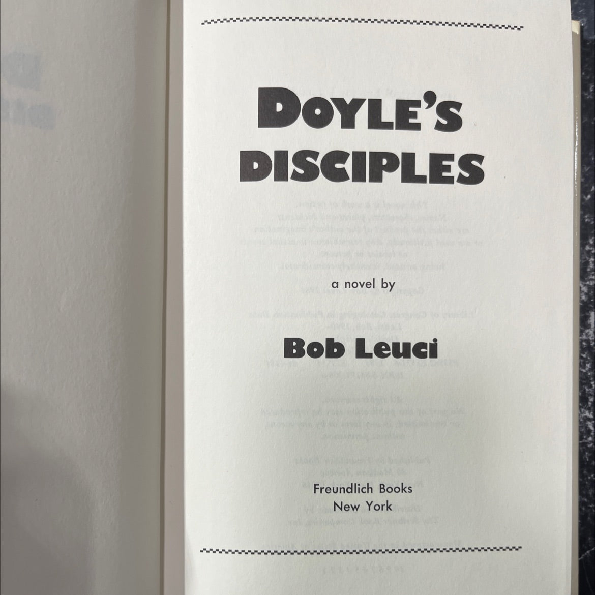 doyle's disciples book, by Bob Leuci, 1984 Hardcover image 2