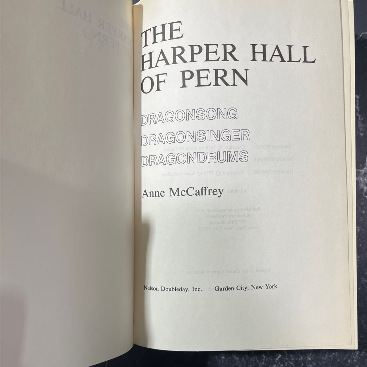 dragon song book, by Anne McCaffrey, 1979 Hardcover image 2