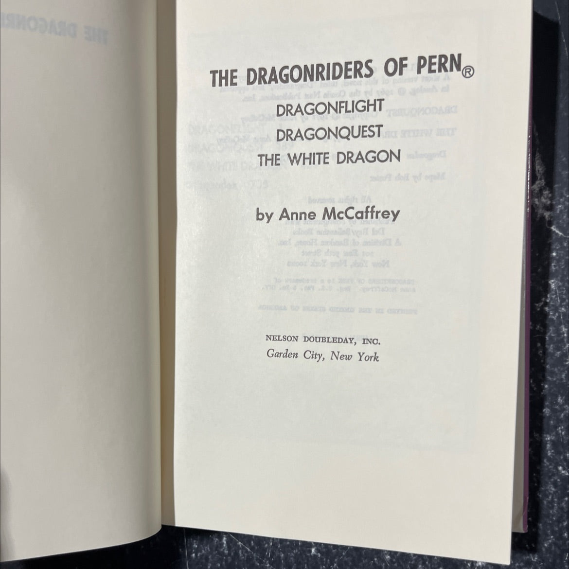 dragonriders of pern book, by Anne McCaffrey, 1978 Hardcover image 2