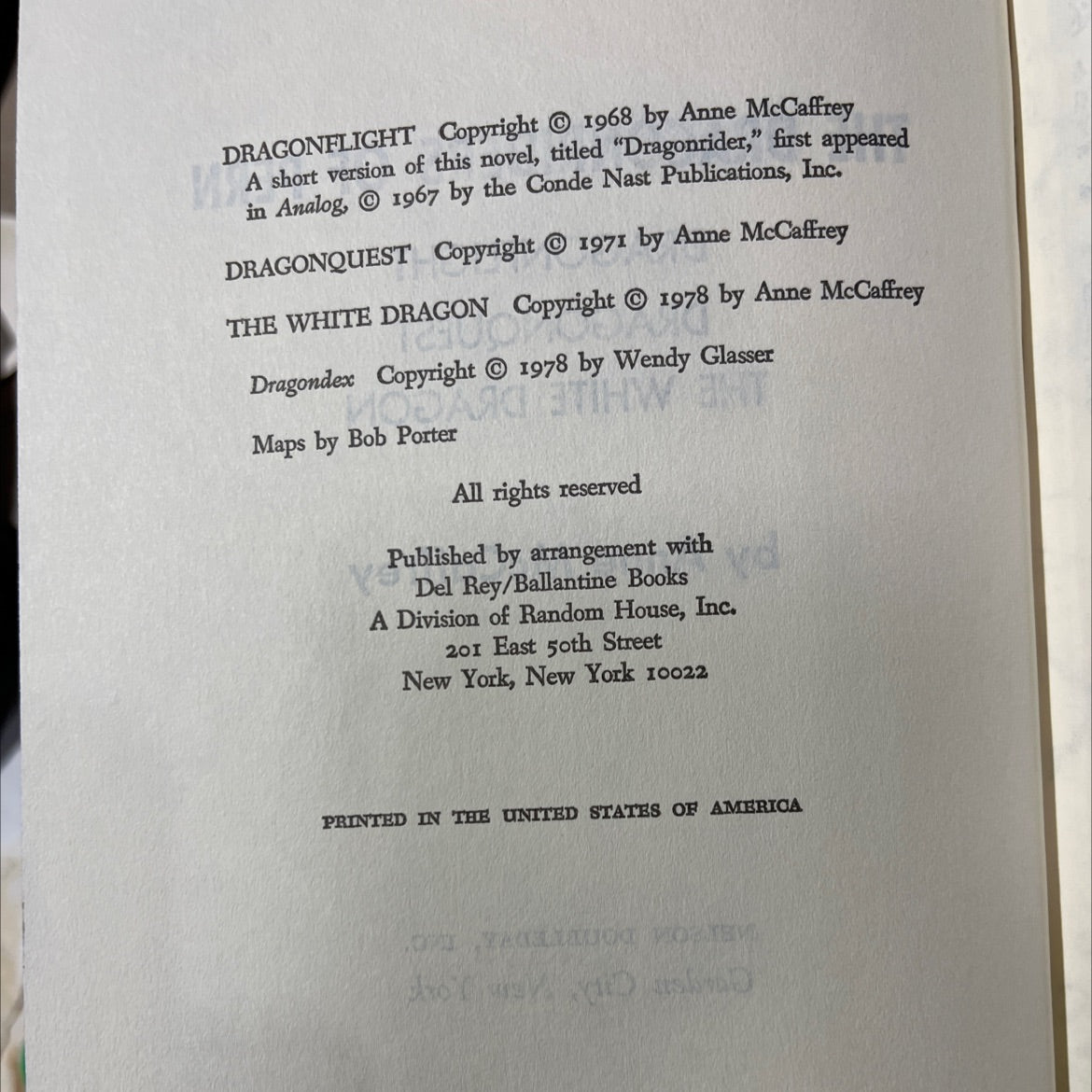 dragonriders of pern book, by Anne McCaffrey, 1978 Hardcover image 3