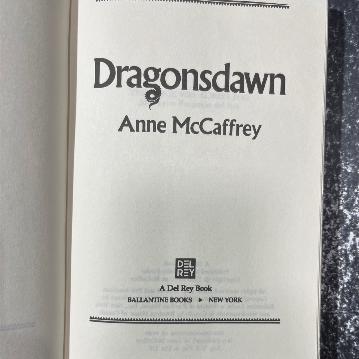 dragonsdawn book, by anne mccaffrey, 1988 Hardcover image 2