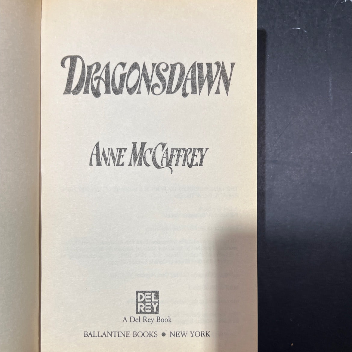dragonsdawn book, by anne mccaffrey, 1988 Paperback image 2
