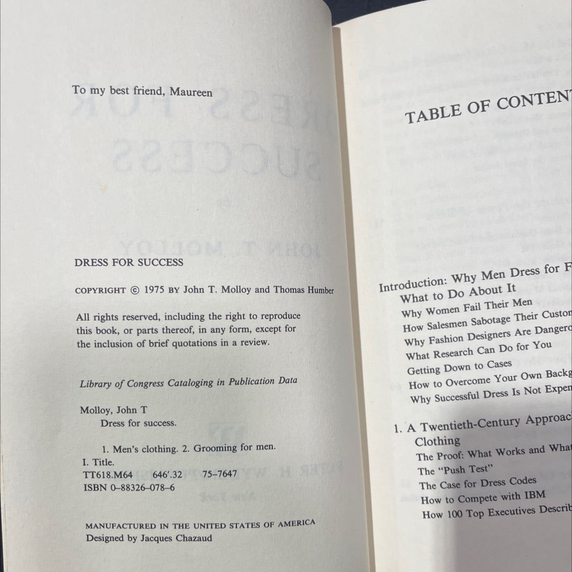 dress for success book, by john t. molloy, 1975 Hardcover image 3