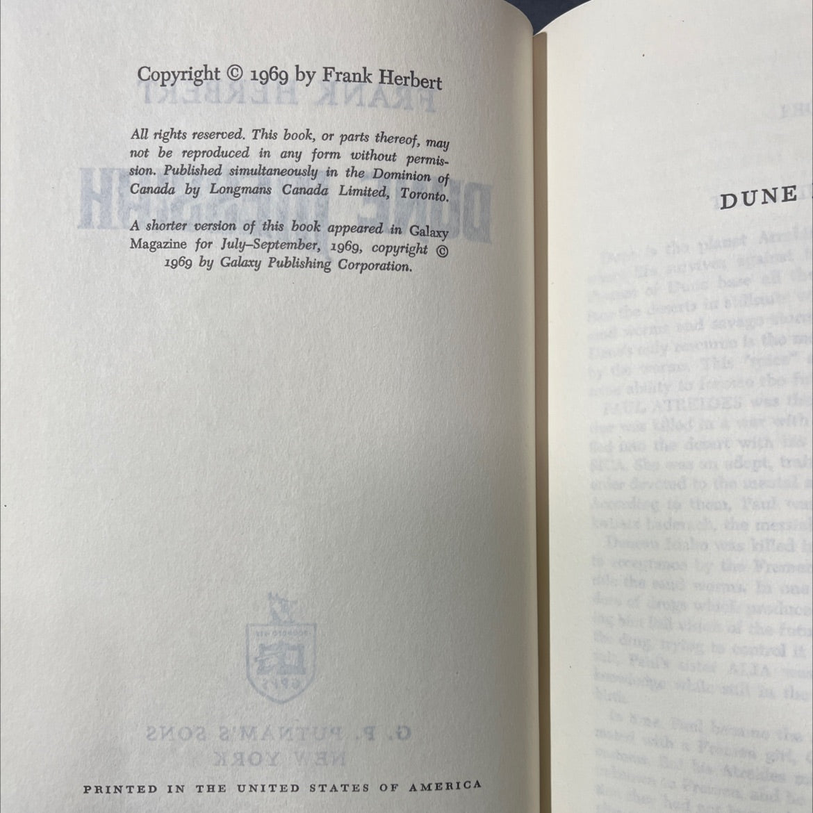 dune messiah book, by Frank Herbert, 1969 Hardcover image 3