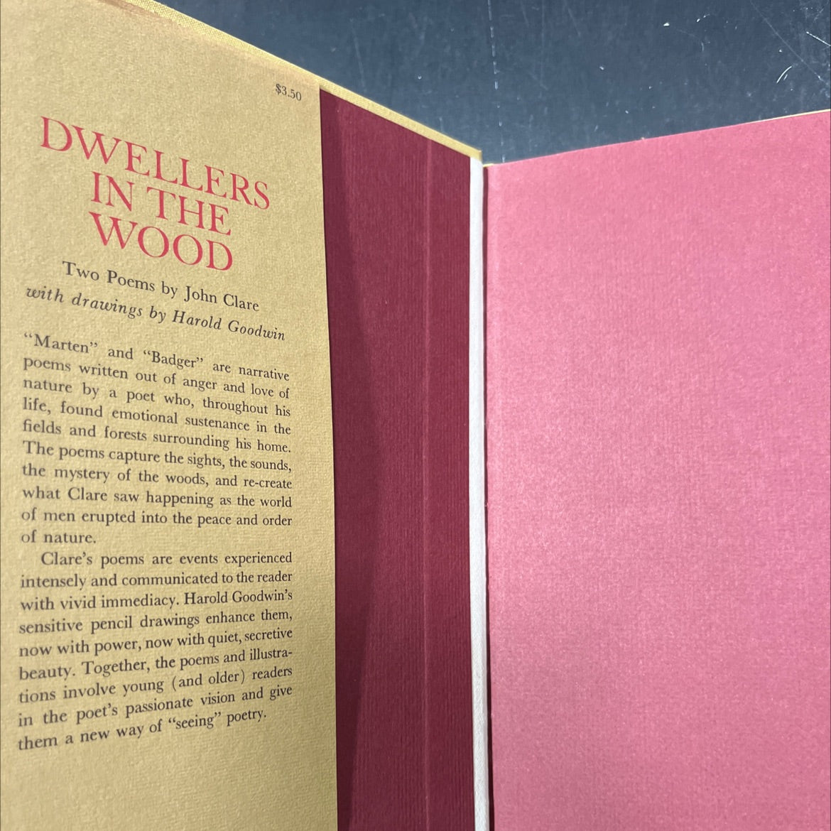 dwellers in the wood two poems book, by john clare, 1967 Hardcover image 4